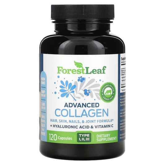 Forest Leaf Advanced Collagen Support, 120 Capsules, Natural Hair, Skin & Joint Formula - Image 1