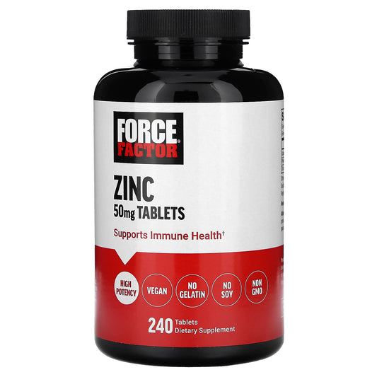 Force Factor Zinc Supplement for Immune Health - 50 mg, 240 Tablets - Image 1