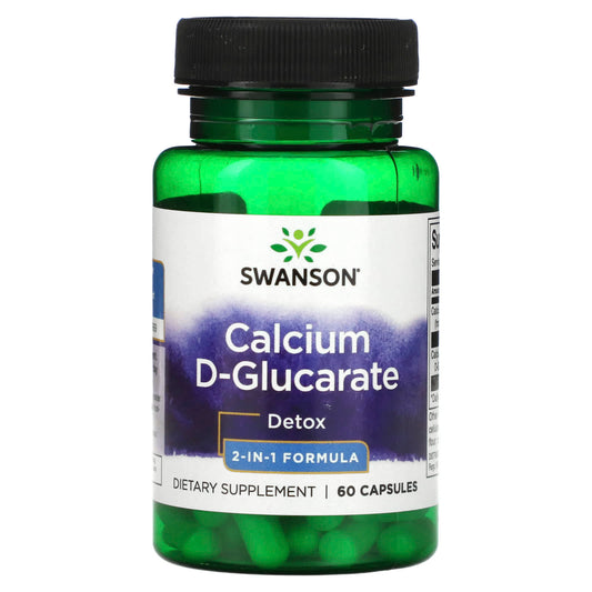 Swanson, Calcium D-Glucarate, Detox, 2-In-1 Formula, 60 Capsules - Image 1