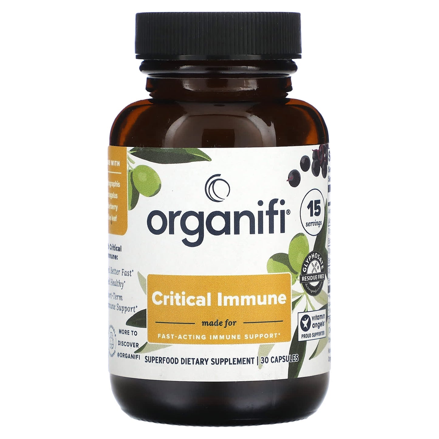 Organifi, Critical Immune, 30 Capsules - Image 1