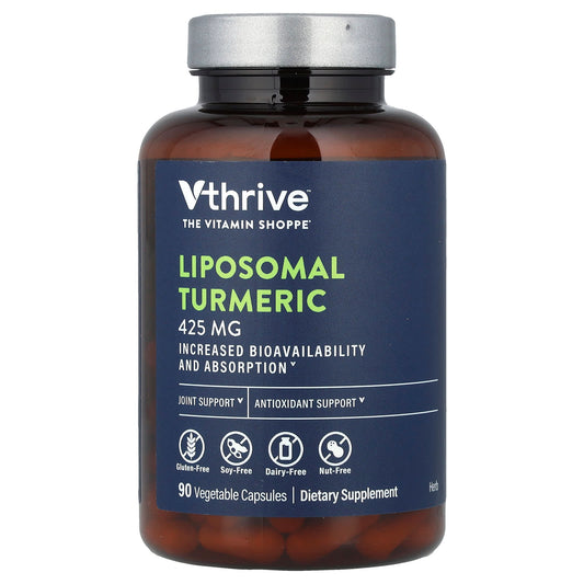 Vthrive, Liposomal Turmeric , 425 mg , 90 Vegetable Capsules - Image 1