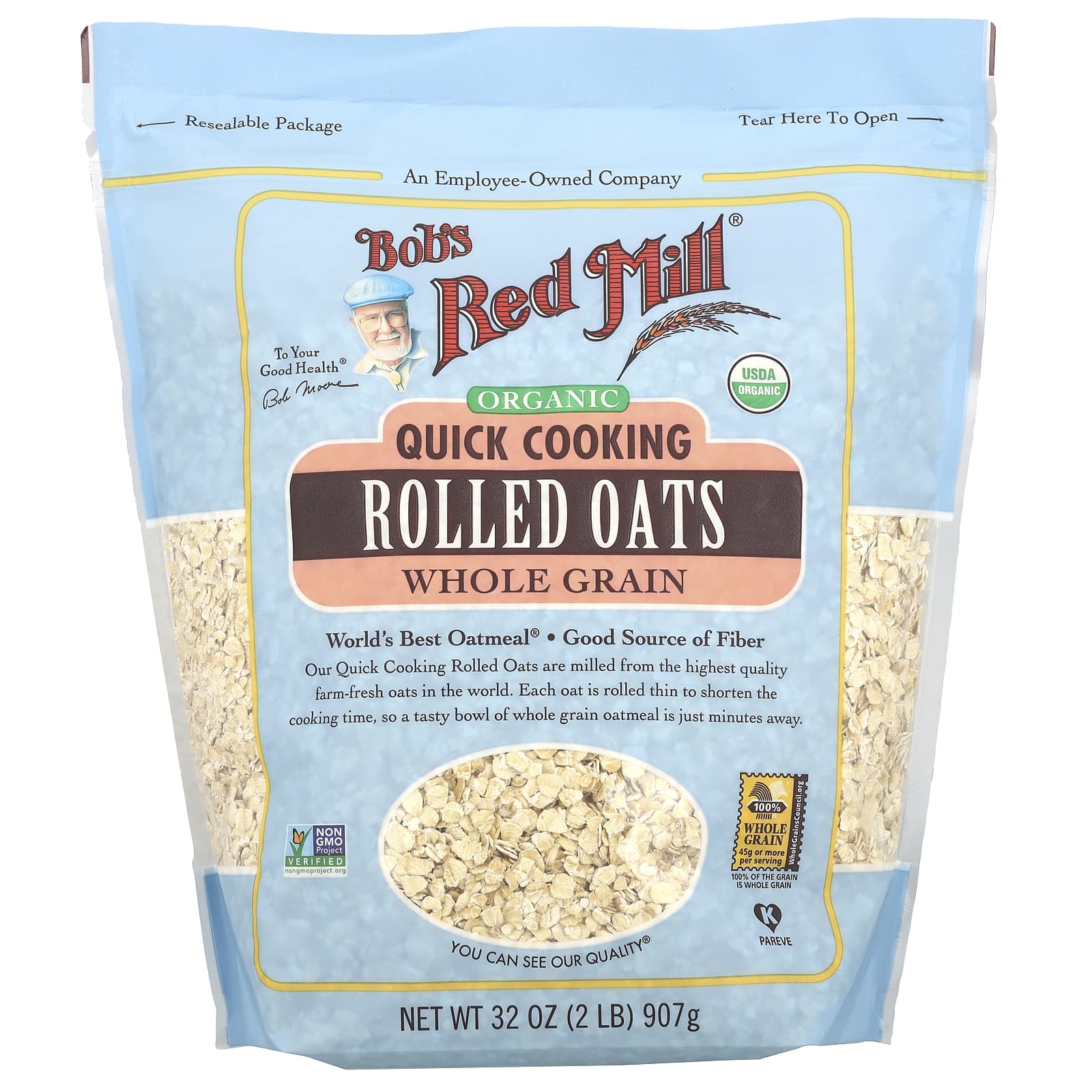 Organic Quick Cooking Rolled Oats | 100% Whole Grain | Bob's Red Mill - Image 1