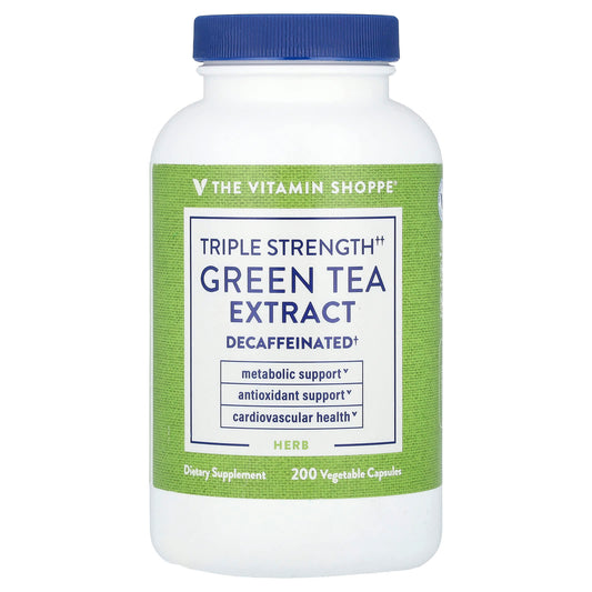 The Vitamin Shoppe, Green Tea Extract, Triple Strength, Decaffeinated, 200 Vegetable Capsules (750 mg per Capsule)