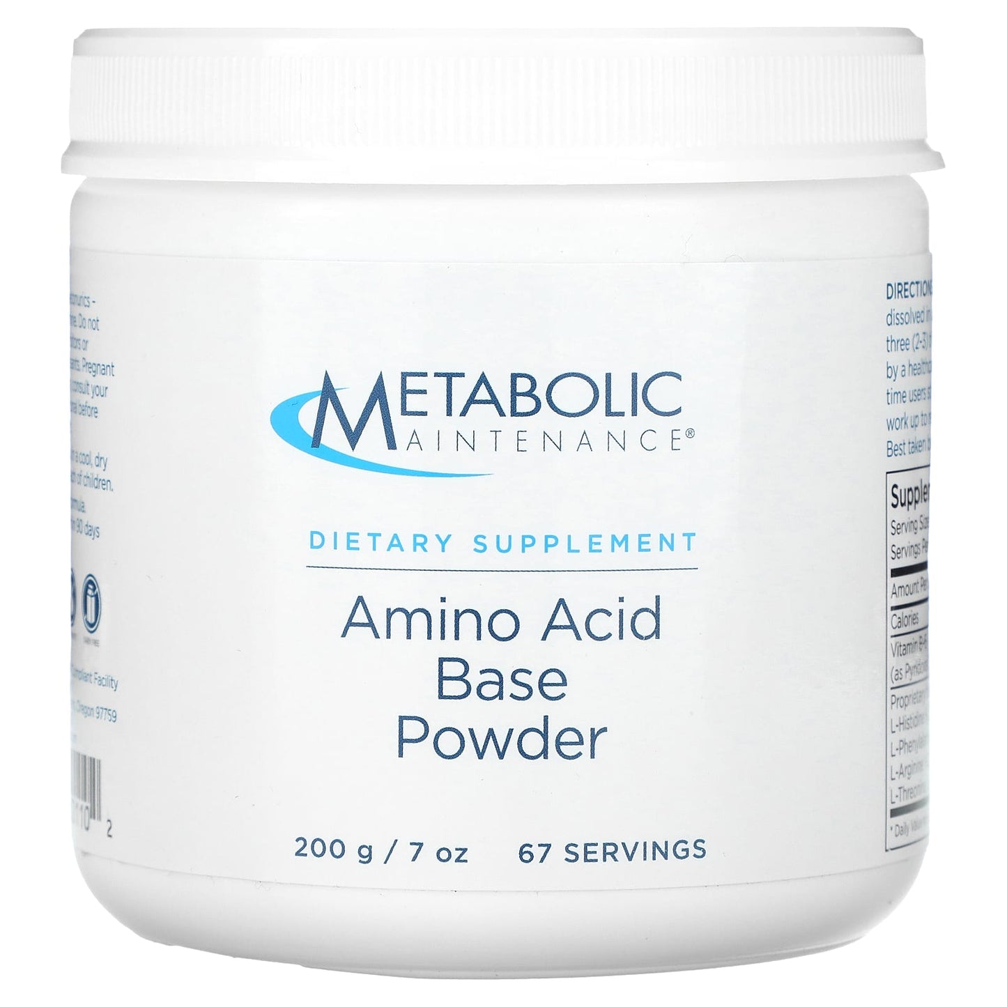 Metabolic Maintenance, Amino Acid Base Powder, 7 oz (200 g) - Image 1