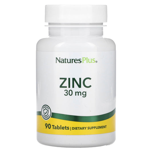 NaturesPlus, Zinc, 30 mg, 90 Tablets - Image 1