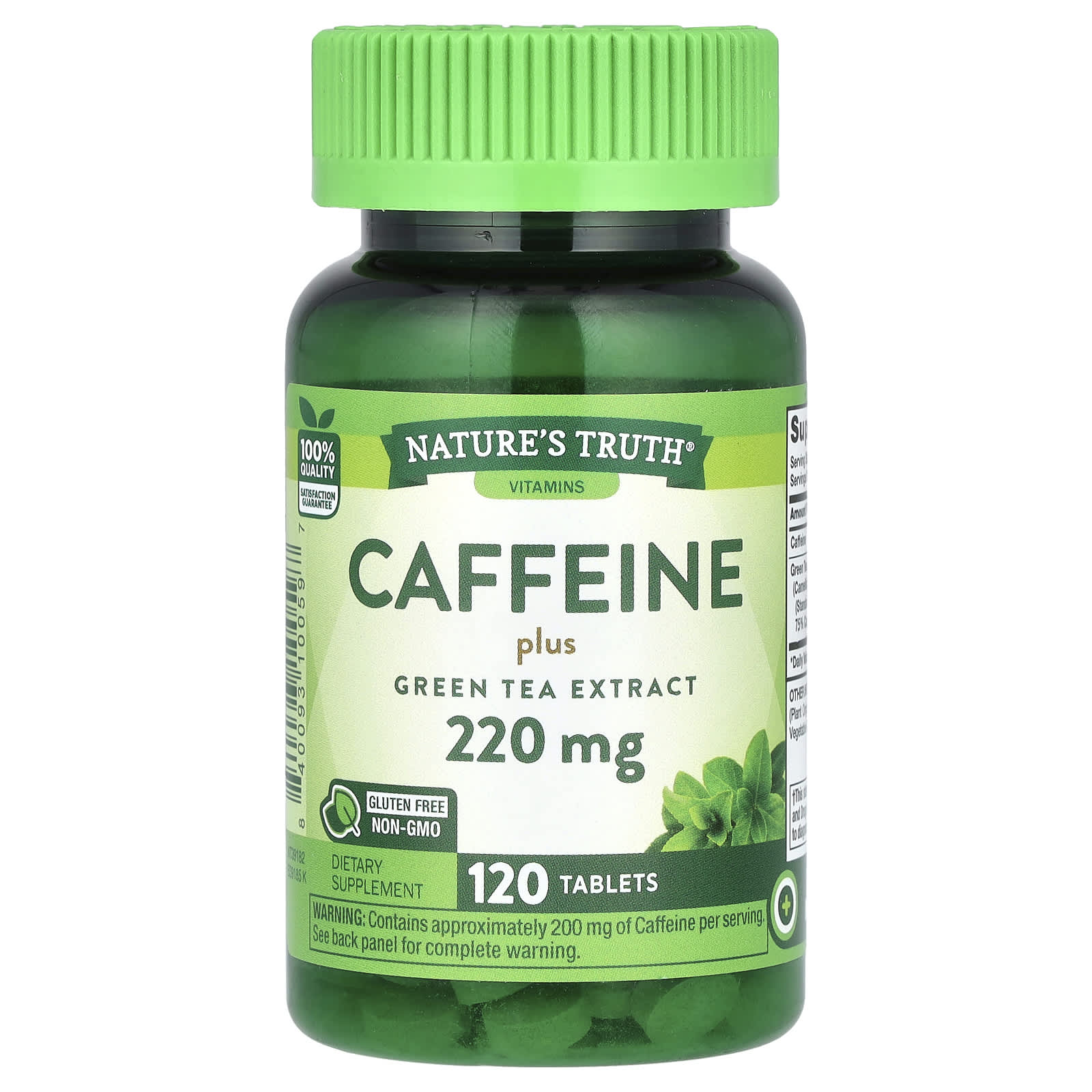 Nature's Truth, Caffeine Plus Green Tea Extract, 220 mg, 120 Tablets - Image 1