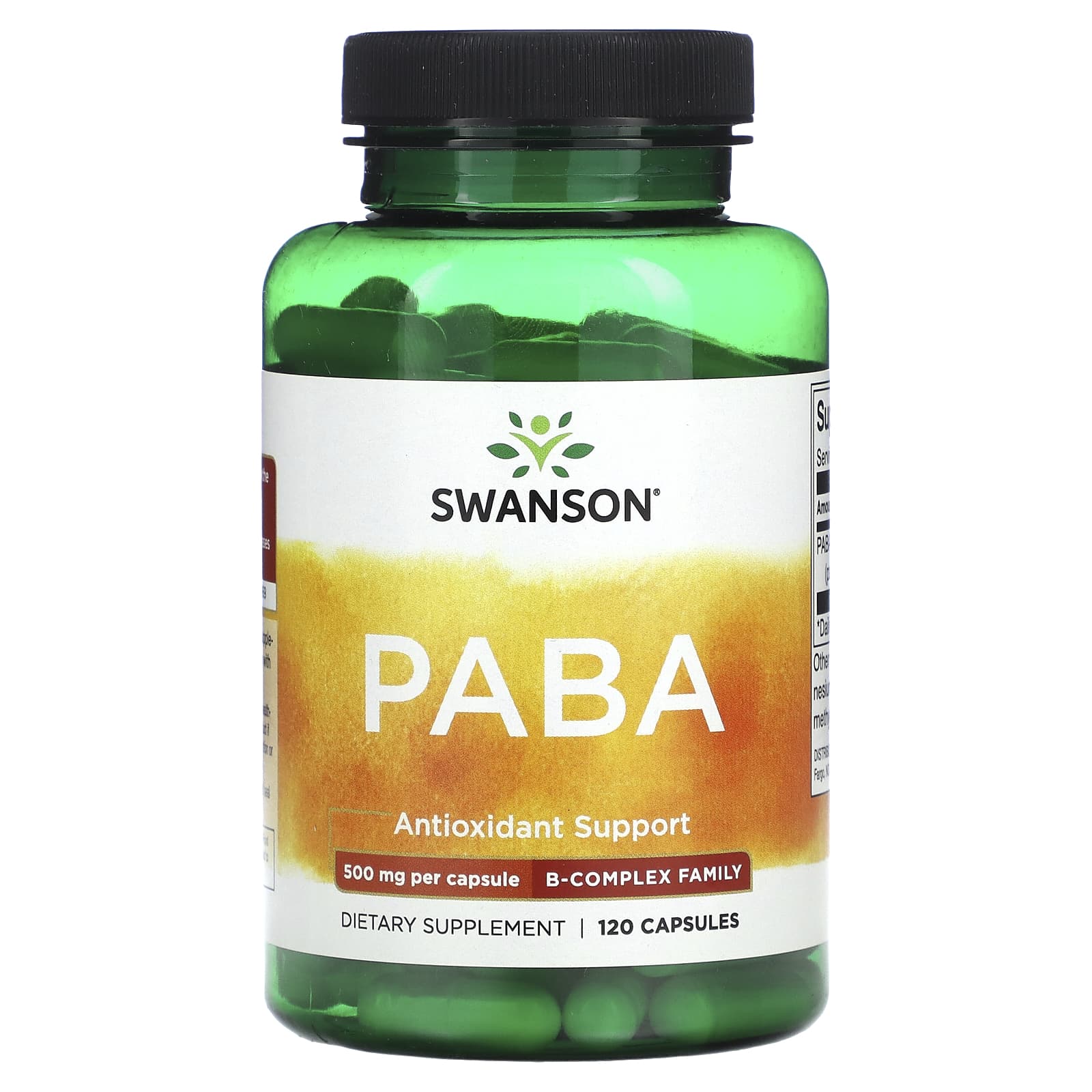 Swanson, PABA, 500 mg, 120 Capsules - Image 1