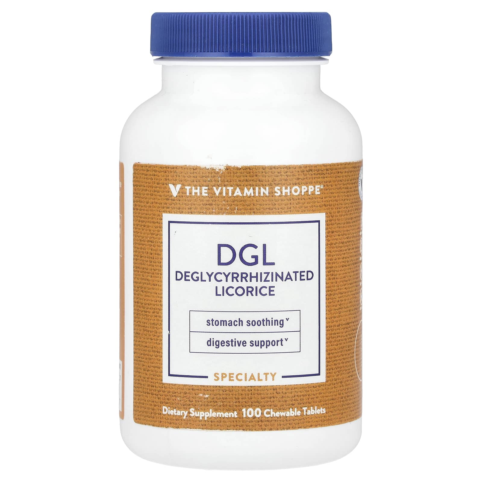 The Vitamin Shoppe, DGL, (Deglycyrrhizinated Licorice), 100 Chewable Tablets - Image 1