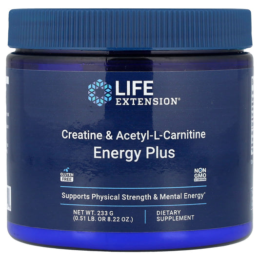 Life Extension, Creatine & Acetyl-L-Carnitine, Energy Plus , 0.51 lb (233 g) - Image 1
