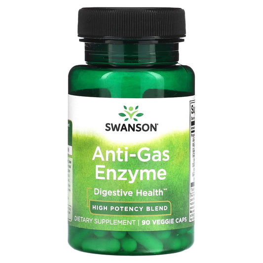 Swanson, Anti-Gas Enzyme, High Potency Blend, 90 Veggie Caps - Image 1