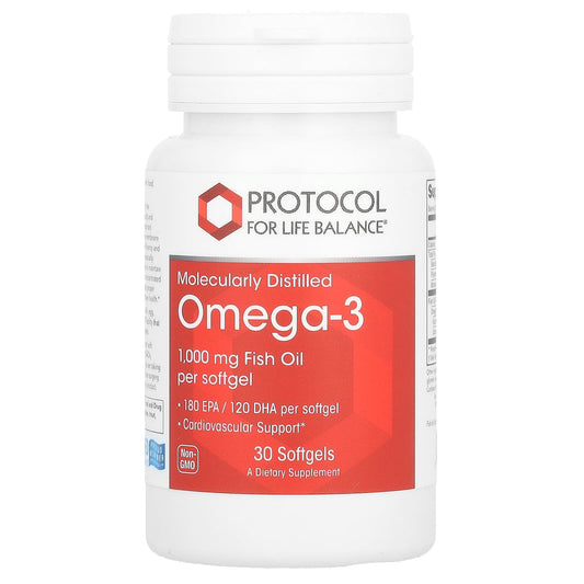 Protocol for Life Balance, Omega-3, 1,000 mg, 30 Softgels - Image 1