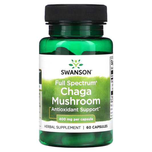 Swanson, Full Spectrum Chaga Mushroom, 400 mg, 60 Capsules - Image 1