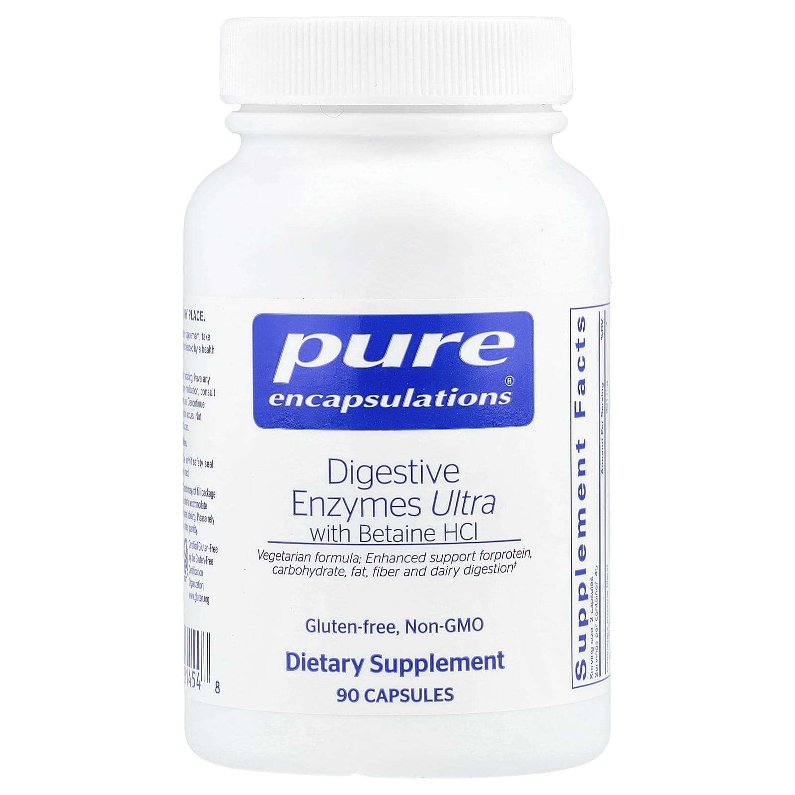 Pure Encapsulations, Digestive Enzymes Ultra With Betaine HCl, 90 Capsules - Image 1