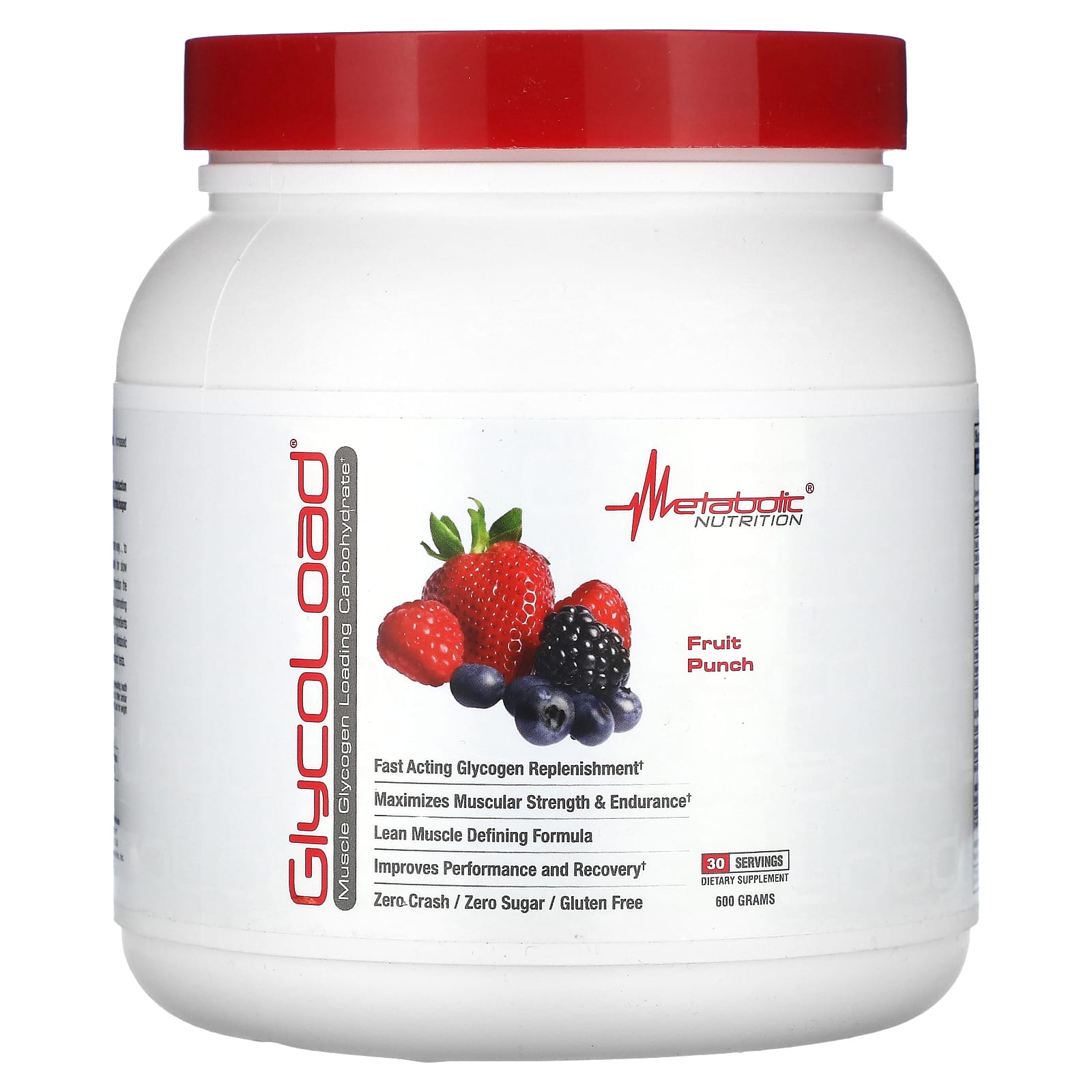 Metabolic Nutrition, GlycoLoad, Fruit Punch , 600 g - Image 1