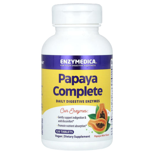 Digestive Enzymes by Enzymedica - Papaya Complete with Papaya Mint, 120 Tablets - Image 1