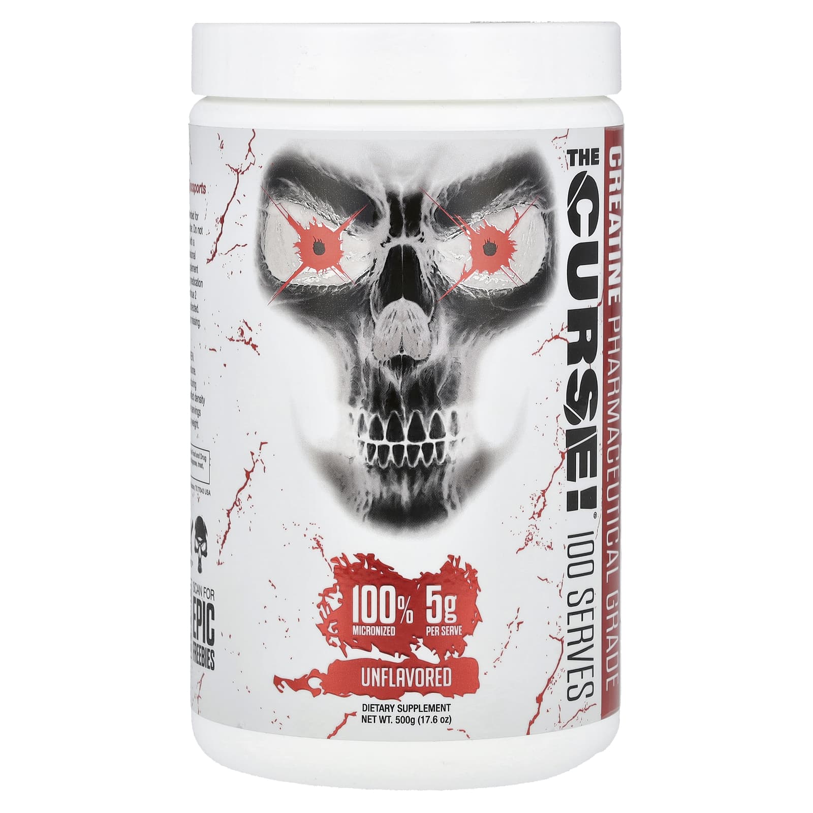 JNX Sports, The Curse!®, Creatine, Unflavored, 17.6 oz (500 g)