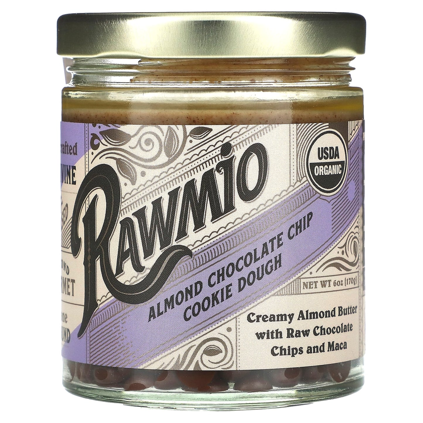 Rawmio, Almond Chocolate Chip Cookie Dough, 6 oz (170 g) - Image 1