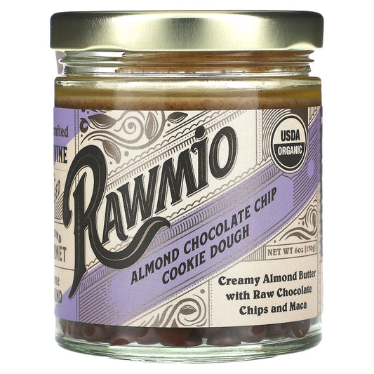 Rawmio, Almond Chocolate Chip Cookie Dough, 6 oz (170 g) - Image 1