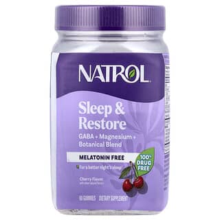 Natrol Sleep & Restore Gummies, Melatonin-Free, 60 Count, Cherry Flavor