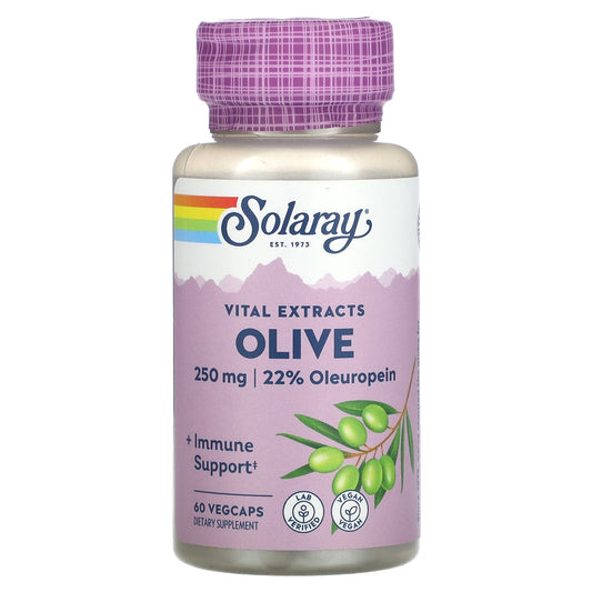 Solaray, Vital Extracts, Olive, 60 VegCaps - Image 1