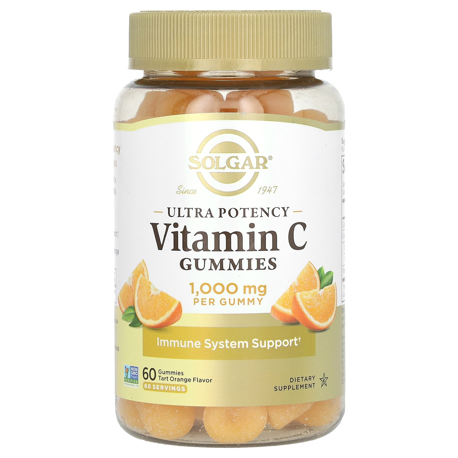 Solgar, Ultra Potency Vitamin C Gummies, Tart Orange, 1,000 mg, 60 Gummies - Image 1