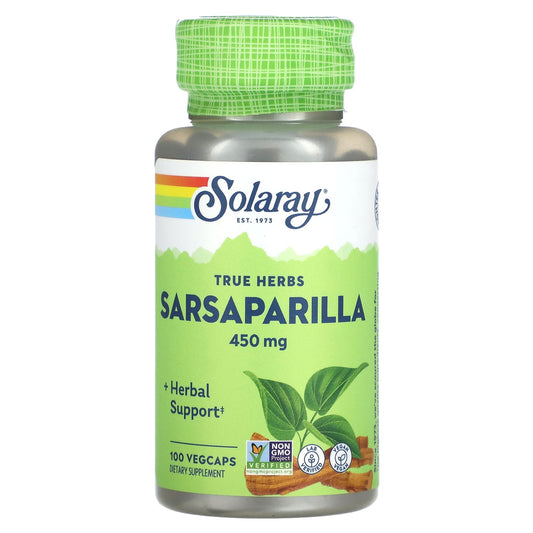 Solaray, True Herbs, Sarsaparilla, 450 mg, 100 Vegcaps - Image 1
