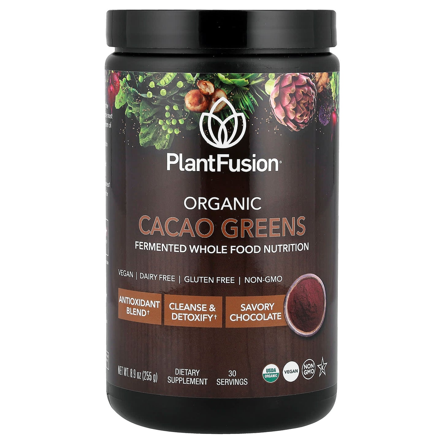 PlantFusion, Organic Cacao Greens, 8.9 oz (255 g) - Image 1