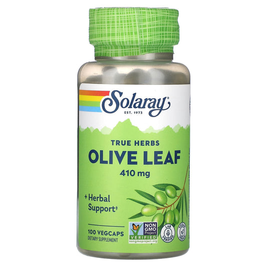 Solaray, True Herbs, Olive Leaf, 410 mg, 100 VegCaps - Image 1