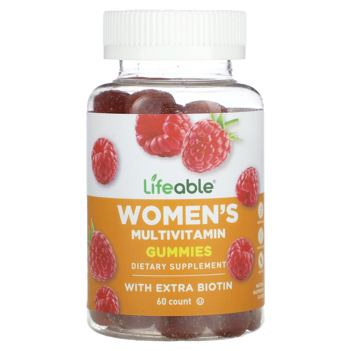Lifeable, Women's Multivitamin Gummies, Natural Raspberry, 60 Gummies - Image 1
