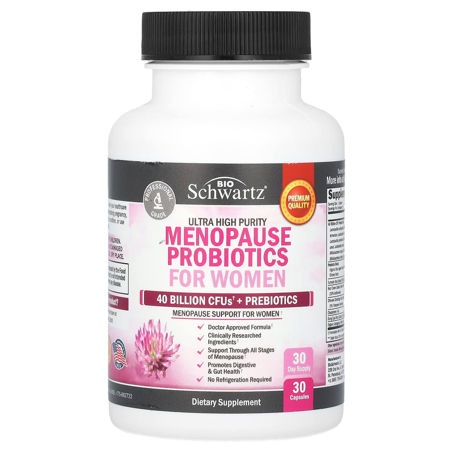 Menopause Probiotics for Women - BioSchwartz 30 Capsules - Image 1