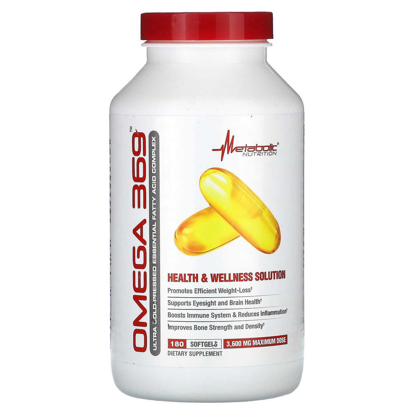Metabolic Nutrition, Omega 369, 180 Softgels (1,200 mg per Softgel) - Image 1