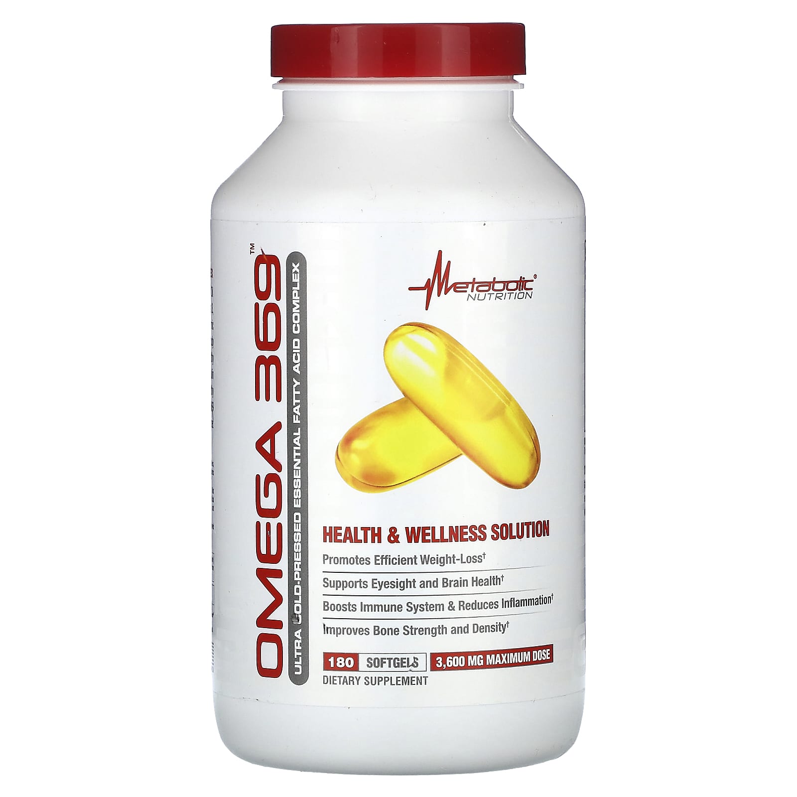 Metabolic Nutrition, Omega 369, 180 Softgels (1,200 mg per Softgel) - Image 1