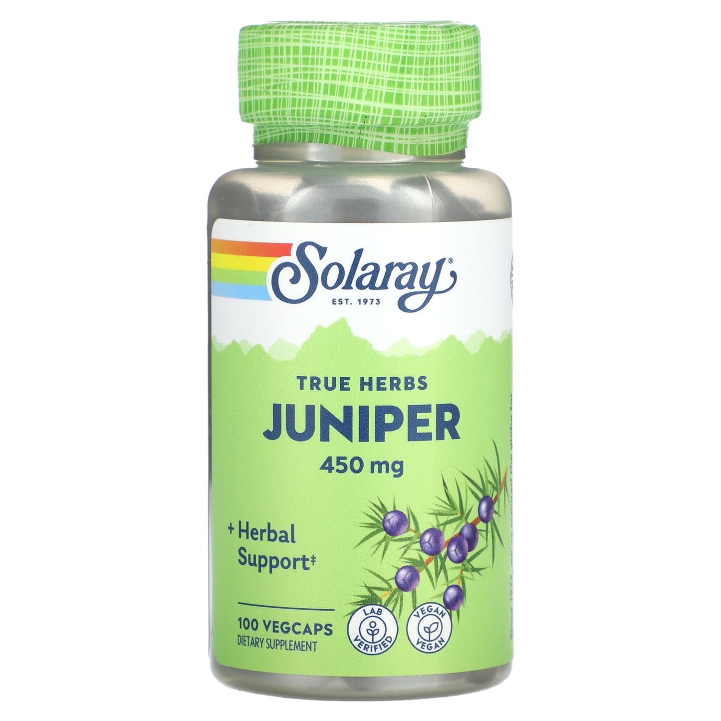 Solaray, True Herbs, Juniper, 450 mg , 100 VegCaps - Image 1