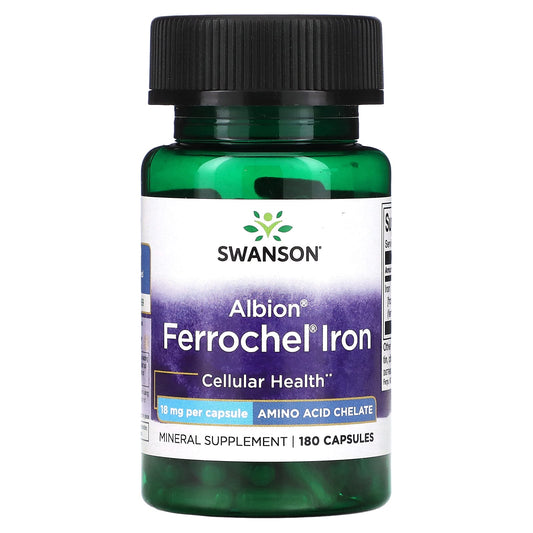 Swanson, Albion, Ferrochel Iron, 18 mg, 180 Capsules - Image 1