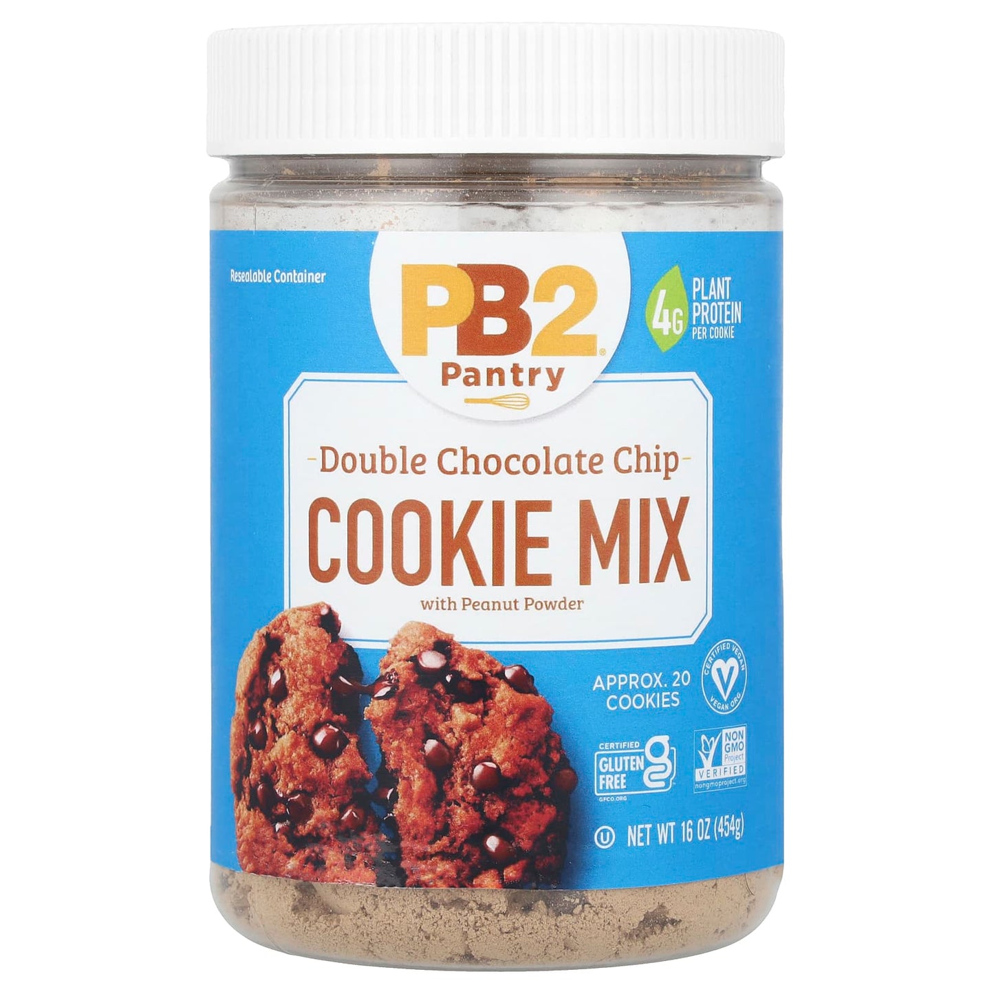 PB2 Foods, Double Chocolate Chip Cookie Mix with Peanut Powder, 16 oz (454 g) - Image 1