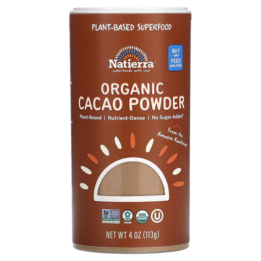 Natierra, Organic Cacao Powder Shaker, 4 oz (113 g) - Image 1