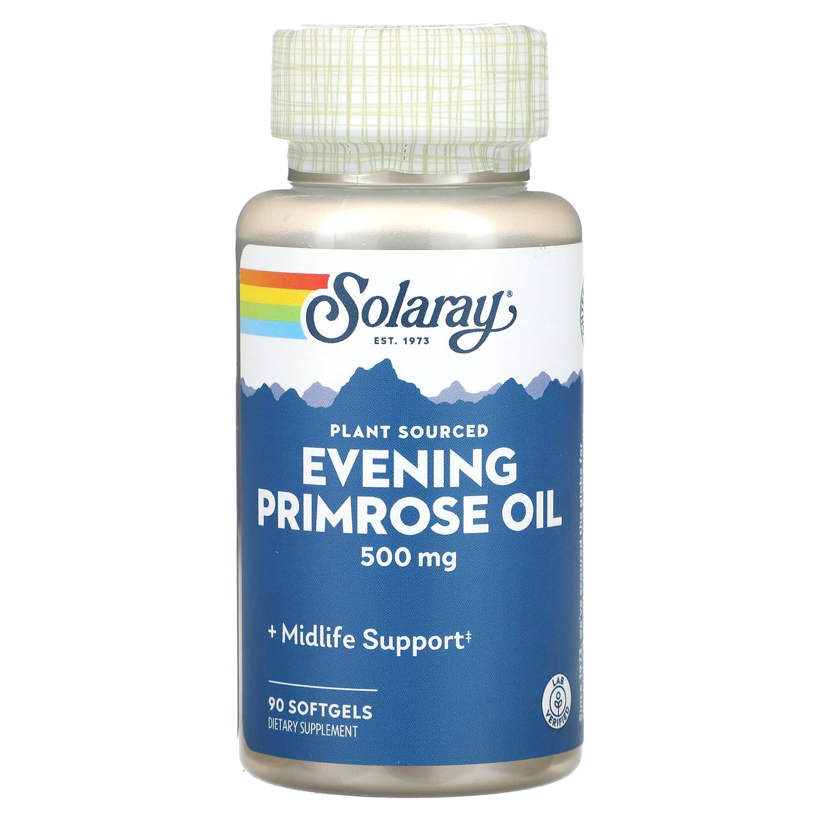 Solaray, Plant Sourced Evening Primrose Oil, 500 mg, 90 Softgels - Image 1
