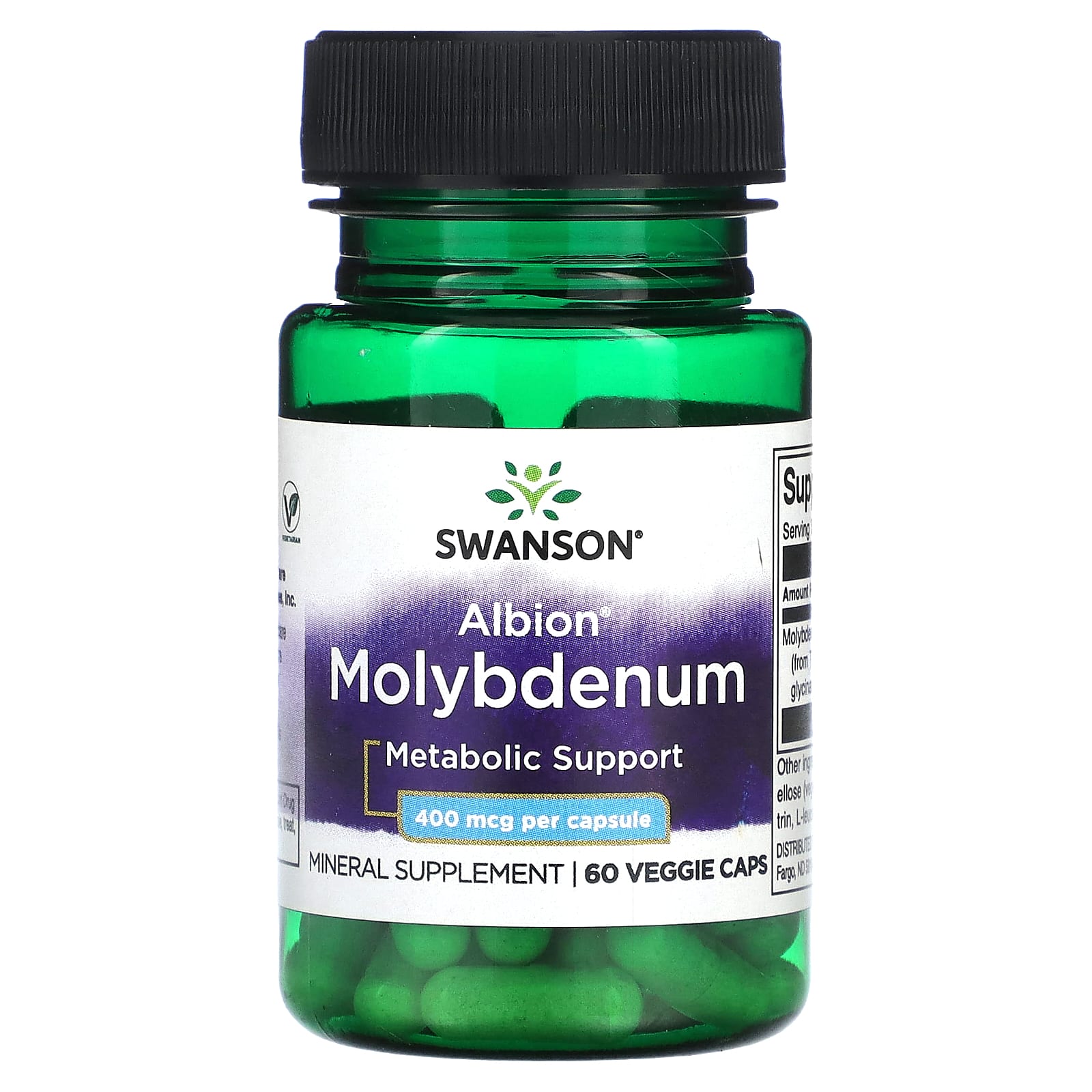 Swanson, Albion Molybdenum, 400 mcg, 60 Veggie Caps - Image 1