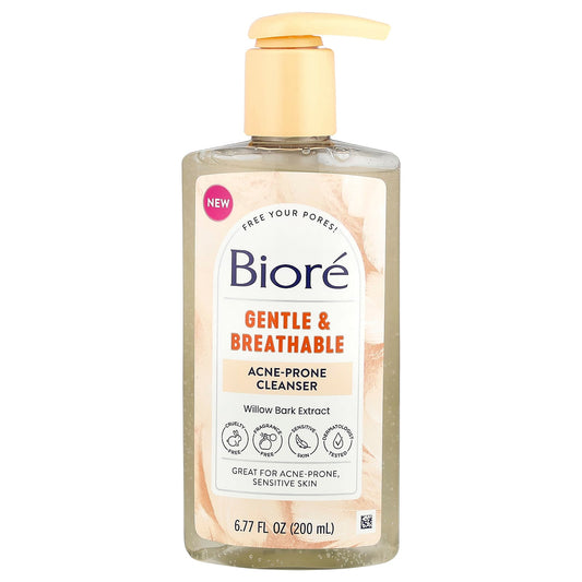 Biore Gentle Acne Prone Cleanser, Fragrance Free, 6.77 fl oz - Image 1