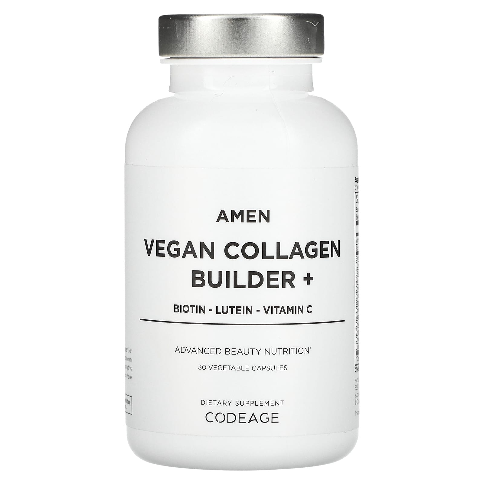 CodeAge Vegan Collagen Builder+, 30 Plant-Based Capsules for Skin & Hair - Image 1