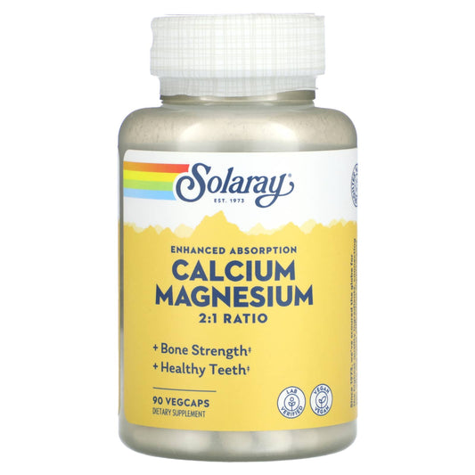Solaray, Enhanced Absorption Calcium Magnesium, 90 VegCaps - Image 1