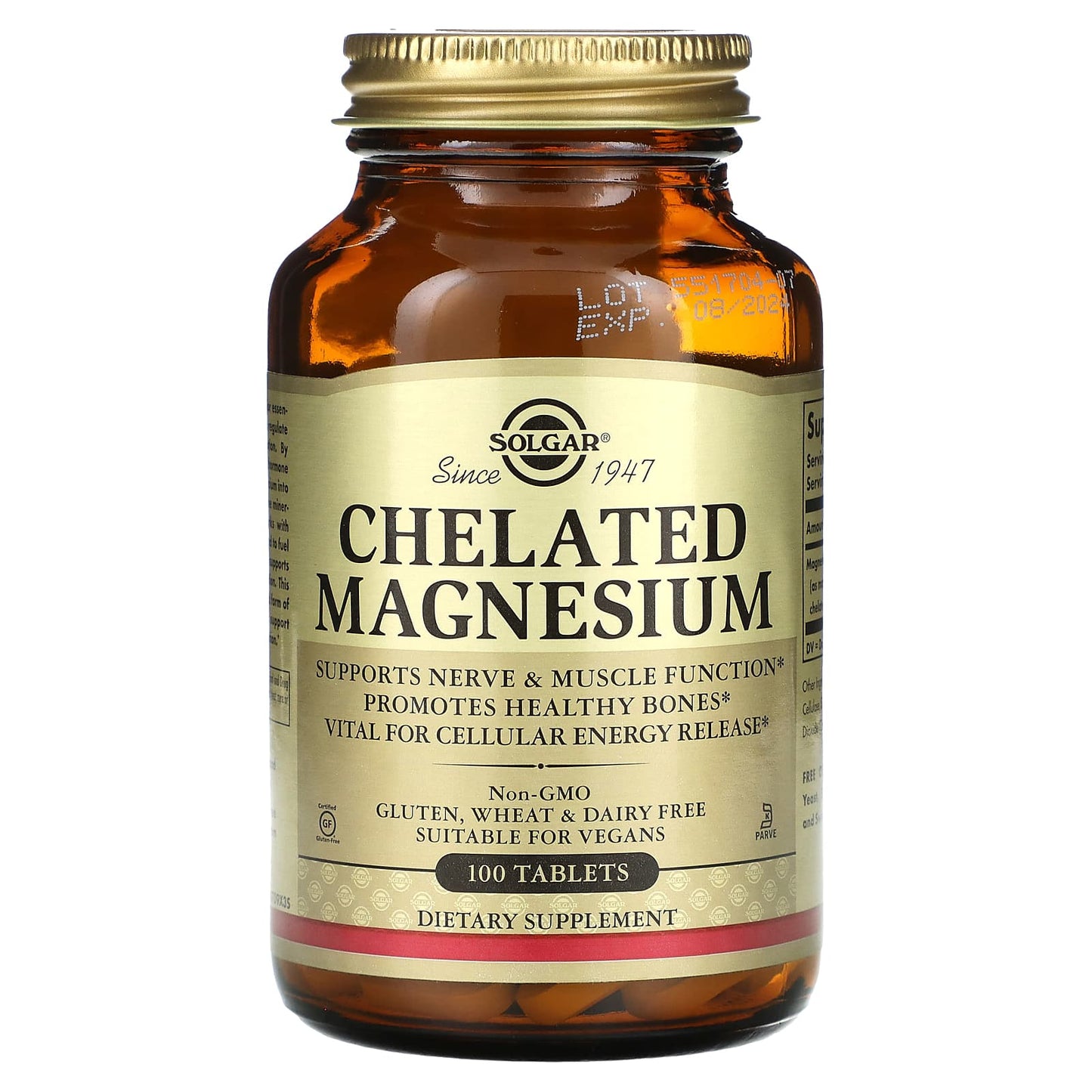 Solgar, Chelated Magnesium, 100 Tablets (100 mg Per Tablet) - Image 1
