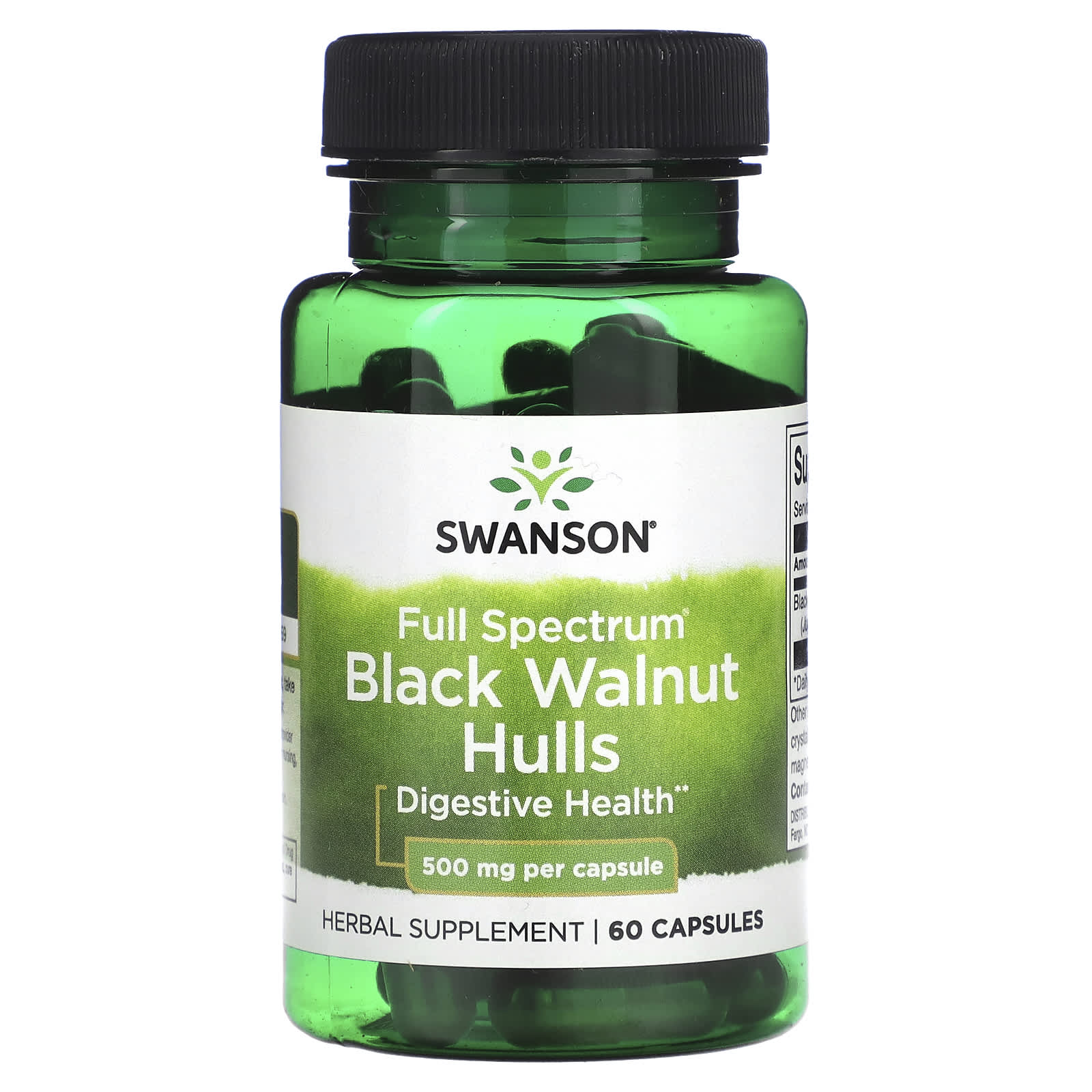 Swanson, Full Spectrum Black Walnut Hulls, 500 mg, 60 Capsules - Image 1