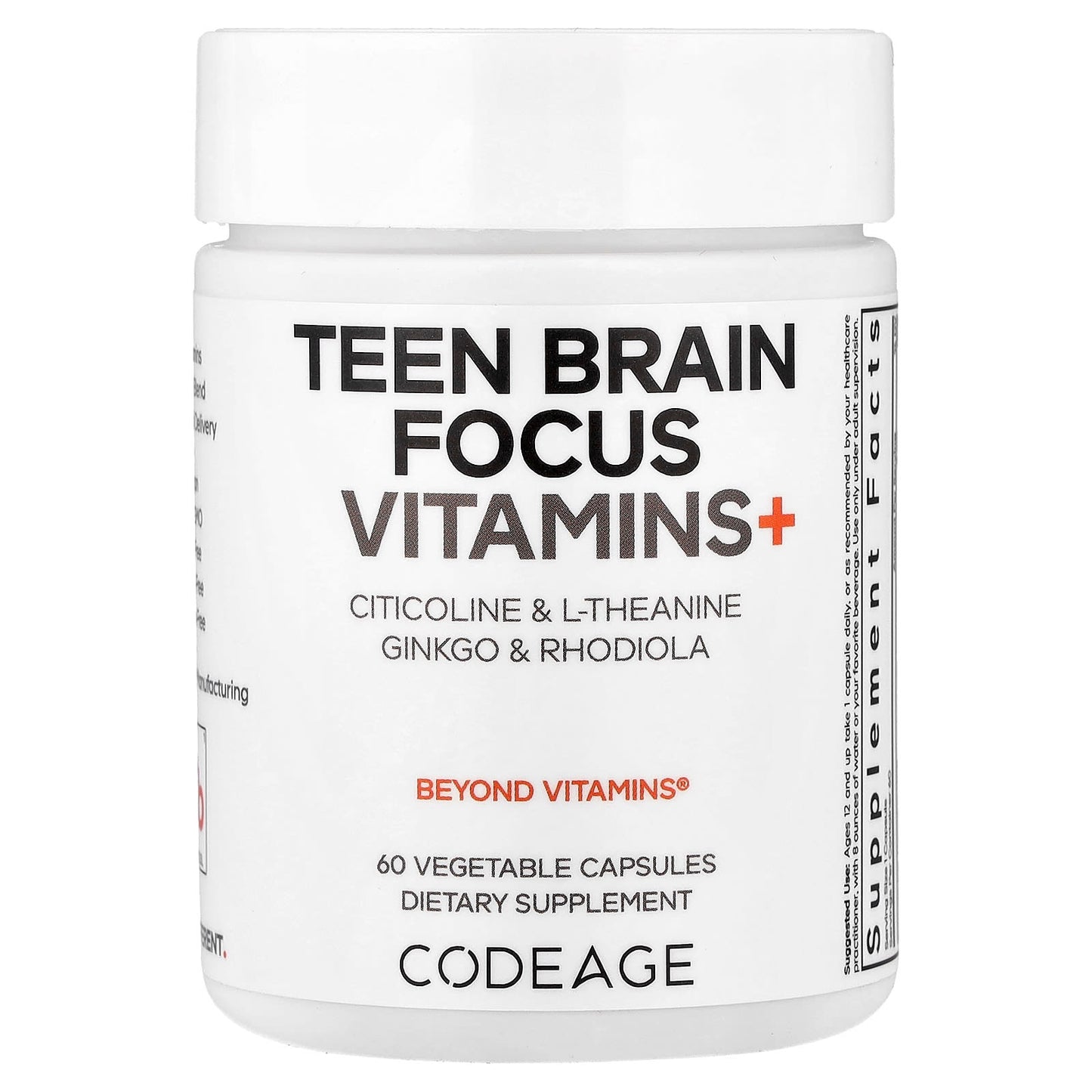 Brain Focus Vitamins for Teenagers - Improved Concentration & Mental Clarity - Image 1