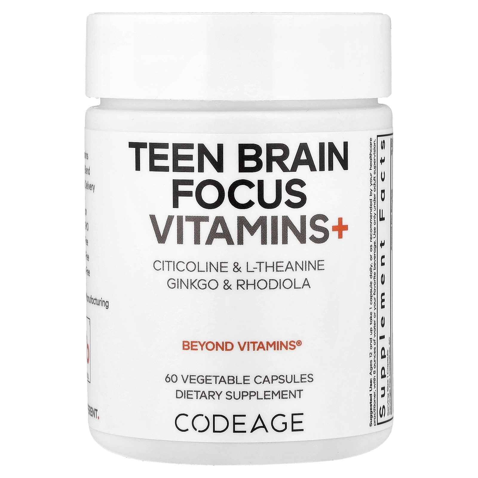 Brain Focus Vitamins for Teenagers - Improved Concentration & Mental Clarity - Image 1