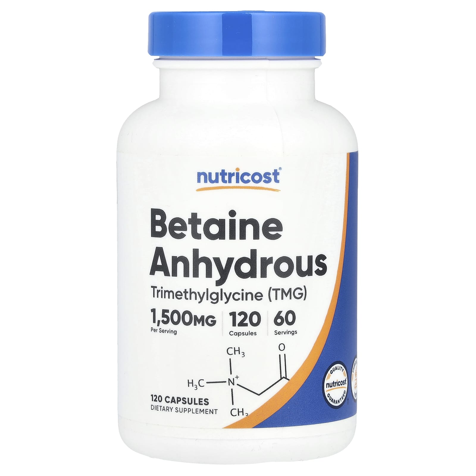 Nutricost, Betaine Anhydrous, 120 Capsules (750 mg per Capsule) - Image 1