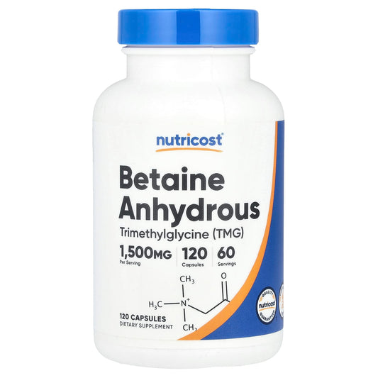 Nutricost, Betaine Anhydrous, 120 Capsules (750 mg per Capsule) - Image 1