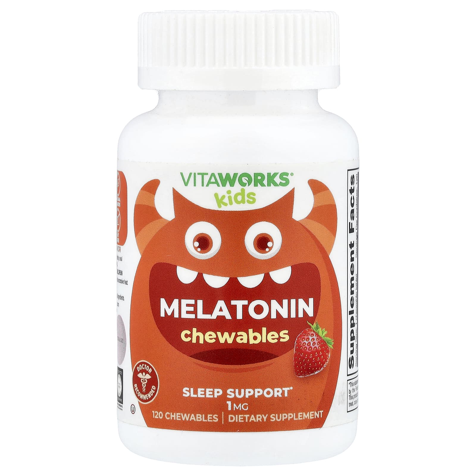 VitaWorks, Kids, Melatonin, Berry, 120 Chewables - Image 1