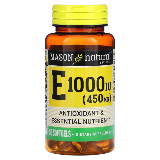 Mason Natural, Vitamin E, 450 mg (1,000 IU), 50 Softgels - Image 1