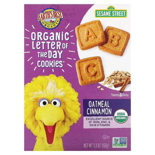 Organic, Non-GMO Letter of the Day Oatmeal Cinnamon Cookies for Toddlers - Image 1